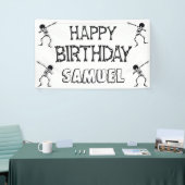 Dabbing Skeleton Halloween Happy Birthday Party Banner (Messeveranstaltung)
