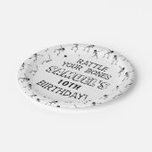 Dabbing Skeleton Halloween Happy Birthday Party Pappteller (Schrägansicht)