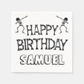 Dabbing Skeleton Halloween Happy Birthday Party Serviette (Vorderseite)