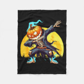 Dabbing Skeleton Headless Pumpkin Dab Dance Boys H Fleecedecke (Vorderseite)