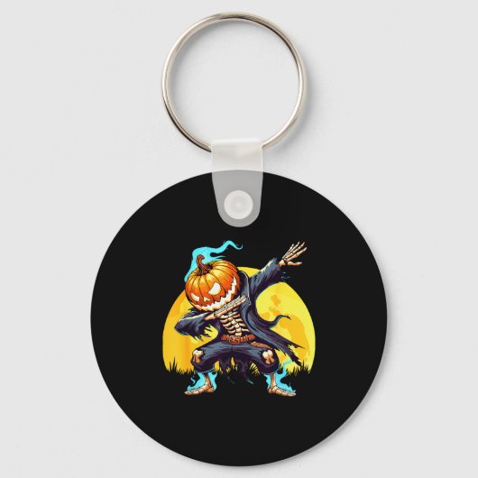 Dabbing Skeleton Headless Pumpkin Dab Dance Boys H Schlüsselanhänger (Vorderseite)