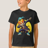 Dabbing Skeleton Headless Pumpkin Dab Dance Boys H T-Shirt (Vorderseite)
