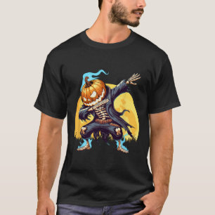 Dabbing Skeleton Headless Pumpkin Dab Dance Boys H T-Shirt