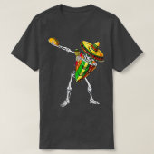 Dabbing Skeleton Meican Poncho Cinco De Mayo Sombr T-Shirt (Design vorne)