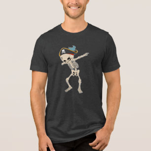 Dabbing Skeleton Niedlich Pirate Dance Tri-Blend Shirt
