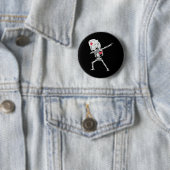 Dabbing Skeleton Nurse Röntgen Halloween T Shirt D Button (Beispiel)