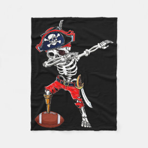 Dabbing Skeleton Pirate and Footll Ll Halloween Co Fleecedecke