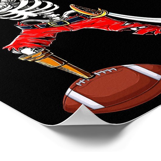 Dabbing Skeleton Pirate and Footll Ll Halloween Co Poster (Ecke)