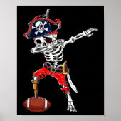 Dabbing Skeleton Pirate and Footll Ll Halloween Co Poster (Vorne)