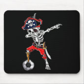 Dabbing Skeleton Pirate and Soccer Ll Halloween Co Mousepad (Vorne)