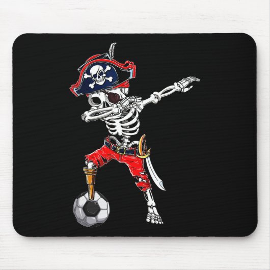 Dabbing Skeleton Pirate and Soccer Ll Halloween Co Mousepad (Vorne)