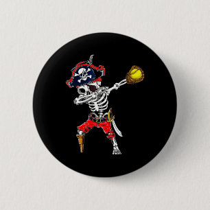 Dabbing Skeleton Pirate and Softll LL Halloween Co Button