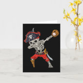 Dabbing Skeleton Pirate Baseball Funny Halloween S Karte (Gelbe Blume)