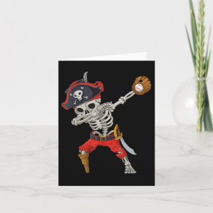 Dabbing Skeleton Pirate Baseball Funny Halloween S Karte