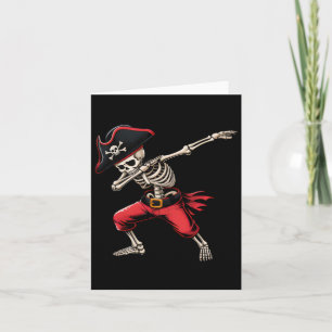 Dabbing Skeleton Pirate Boys Kids Funny Halloween Karte