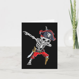 Dabbing Skeleton Pirate Funny Halloween Kinder Jol Karte