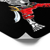 Dabbing Skeleton Pirate Funny Halloween Kinder Jol Poster (Ecke)