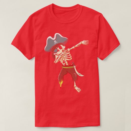Dabbing Skeleton Pirate Halloween Geschenke Kinder T-Shirt (Design vorne)