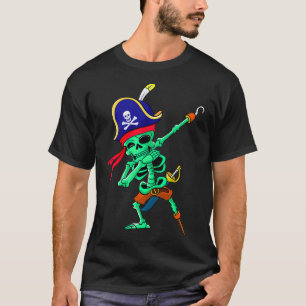 Dabbing Skeleton Pirate Halloween Ghost Tanz Kinde T-Shirt