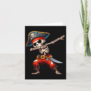 Dabbing Skeleton Pirate Halloween Kids Pirate Karte