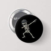 Dabbing Skeleton Pirate Halloween Kids Piratenflag Button (Vorne & Hinten)