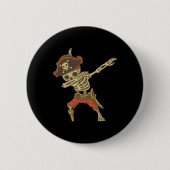 Dabbing Skeleton Pirate Halloween Kids Piratenflag Button (Vorderseite)