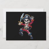 Dabbing Skeleton Pirate Halloween Kids Piratenflag Einladung (Vorderseite)