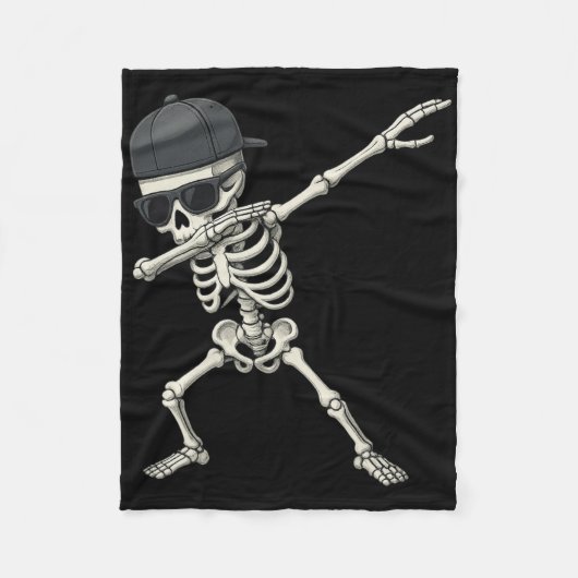 Dabbing Skeleton Pirate Halloween Kids Piratenflag Fleecedecke (Vorderseite)