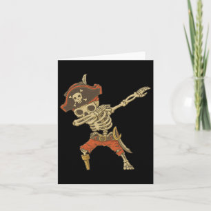 Dabbing Skeleton Pirate Halloween Kids Piratenflag Karte