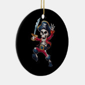 Dabbing Skeleton Pirate Halloween Kids Piratenflag Keramik Ornament (Rechts)