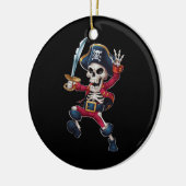 Dabbing Skeleton Pirate Halloween Kids Piratenflag Keramik Ornament (Links)