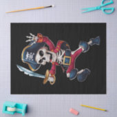 Dabbing Skeleton Pirate Halloween Kids Piratenflag Seidenpapier (Basteln)
