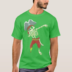 Dabbing Skeleton Pirate Halloween Kinder Jungs Mäd T-Shirt