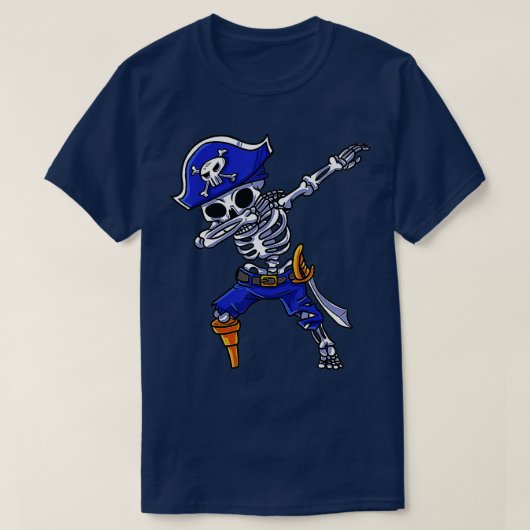 Dabbing Skeleton Pirate Kids Design Halloween Joll T-Shirt (Design vorne)