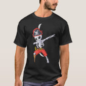 Dabbing Skeleton Pirate Piratenflagge T-Shirt (Vorderseite)