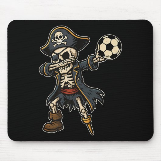Dabbing Skeleton Pirate Soccer Halloween Pirate Da Mousepad (Vorne)
