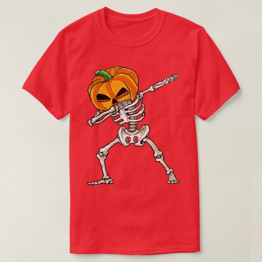Dabbing Skeleton Pumpkin Dance Pumpkin Dab Hallow T-Shirt (Design vorne)
