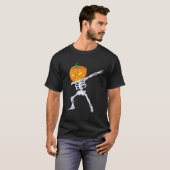 Dabbing Skeleton Pumpkin T-Shirt (Vorne ganz)