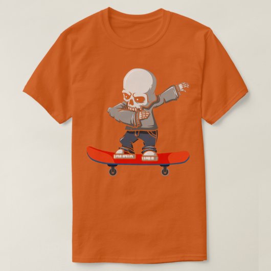 Dabbing Skeleton Skateboard T-Shirt (Design vorne)