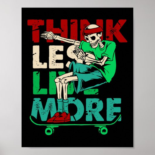 Dabbing Skeleton Skateboarder Skater Deck Skateboa Poster (Vorne)