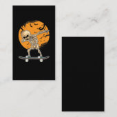 Dabbing Skeleton Skaten Boys Halloween Visitenkarte (Vorne/Hinten)