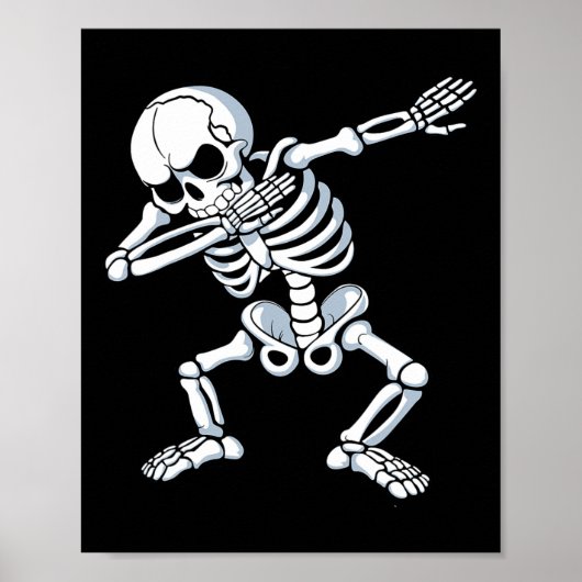 Dabbing Skeleton Spooky Dab Dancing Men Kids Boys Poster (Vorne)