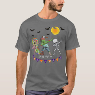 Dabbing Skeleton Unicorn Zombie Pumpkin Halloween T-Shirt