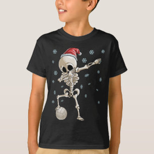 Dabbing Skeleton Volleyball Weihnachtszeit Weihnac T-Shirt