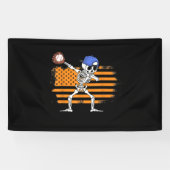 Dabbing Skelett Baseball Funny Halloween Banner (Horizontal)
