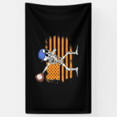 Dabbing Skelett Baseball Funny Halloween Banner (Vertikal)