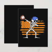 Dabbing Skelett Baseball Funny Halloween Einladung (Vorne/Hinten)