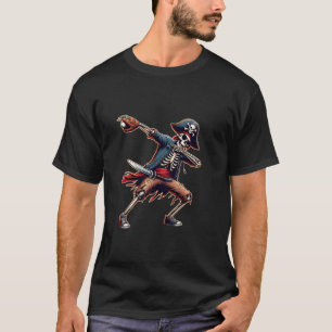 Dabbing-Skelett-Baseball-Halloween-Piratenspieler T-Shirt
