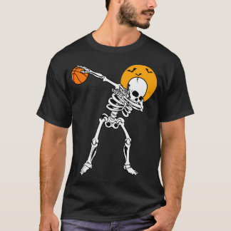 Dabbing-Skelett-Basketball-Fans Halloween-Kostüm T-Shirt