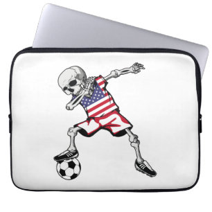 Dabbing-Skelett Fußball Halloween Vereinigte Staat Laptopschutzhülle